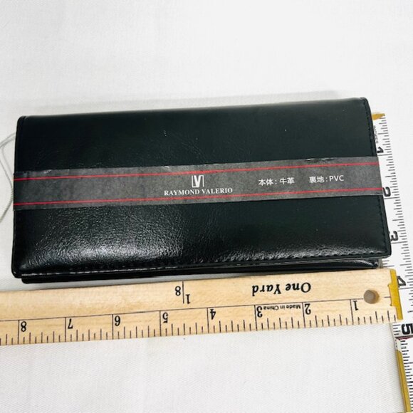 NEW WITH TAG RAYMOND VALERIO ITALY BLACK LEATHER FOR MONEY /CARD HOLDER (W84) - Picture 6 of 6